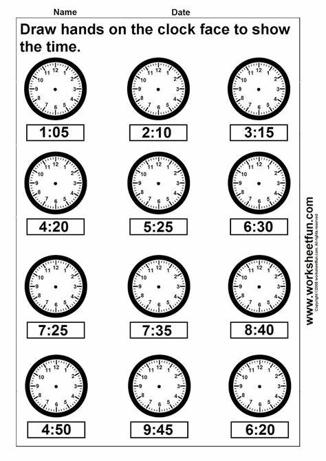 worksheets- time practice